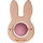 Label Label Teether Toy Wood & Silicone Rabbit Head Pink - Деревянная развивающая игрушка с прорезывателем - изображение 1 | Labebe