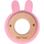 Label Label Teether Wood & Silicone Rabbit Head Pink - ხის განსავითარებელი სათამაშო ღრძილების მასაჟორით - image 1 | Labebe
