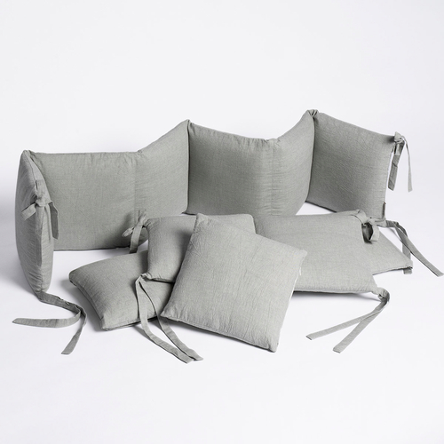 Perina Soft Cotton Grey-Oliva - Бортики на кроватку - изображение 2 | Labebe