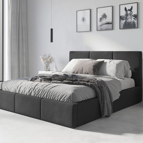 Interbeds Hilton King Graphite - Двухместная кровать с мягкой обивкой - изображение 1 | Labebe