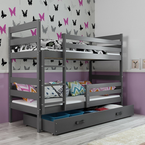 Interbeds Eryk Bunk Graphite - Teen's wooden bunk bed - image 1 | Labebe