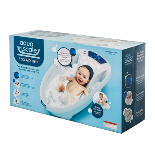 Baby Patent AquaScale - Детская ванна 3 в 1с анатомической горкой, электронными весами и термометром - изображение 12 | Labebe