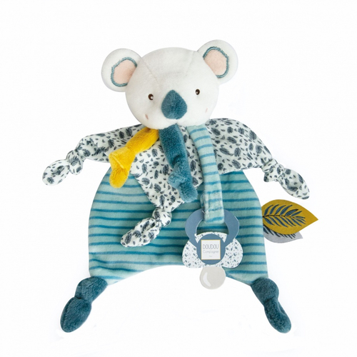 Yoca Le Koala Doudou Pacifier - რბილი სათამაშო პირსაწმენდით და საწოვარის საკიდით - image 3 | Labebe