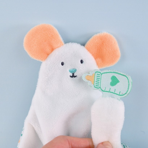 Doudou With Finger Puppet Mouse - რბილი სათამაშო პირსაწმენდით - image 2 | Labebe
