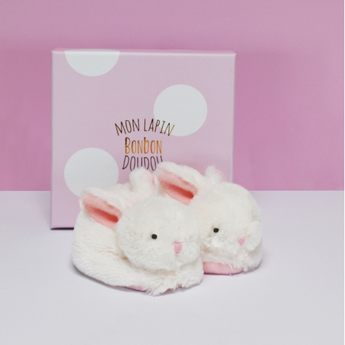 Lapin Bonbon Booties With Rattle Pink 0/6 Months - Baby slippers with rattles - image 4 | Labebe