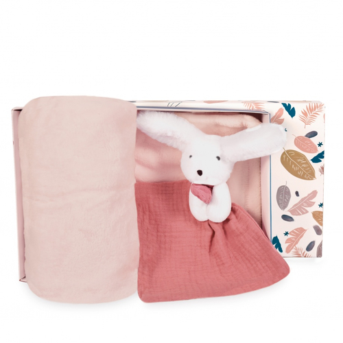 Blanket & Doudou Happy Boho Pink - Blanket with soft toy - image 1 | Labebe