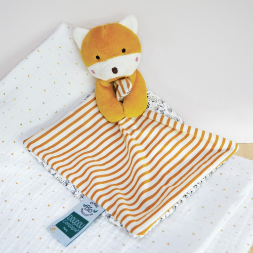 The Organic Fox Doudou Baby - რბილი სათამაშო პირსაწმენდით - image 6 | Labebe