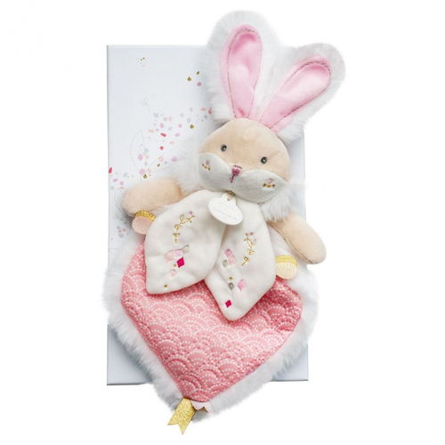 Lapin De Sucre Pink Doudou - Soft toy with a handkerchief - image 1 | Labebe