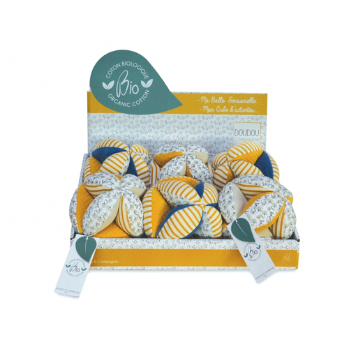 Pollen The Organic Bee Sensory Balls With Rattle - Soft ball with rattle - image 1 | Labebe