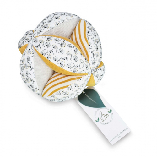 Pollen The Organic Bee Sensory Balls With Rattle - რბილი ბურთი საჩხარუნოთი - image 2 | Labebe