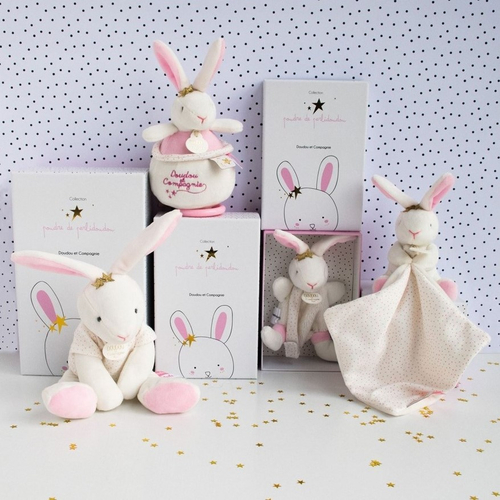 Lapin Etoile Doudou Bunny With Pacifier - Мягкая игрушка с платочком и держателем пустышки - изображение 5 | Labebe