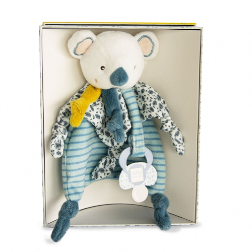 Yoca Le Koala Doudou Pacifier - Мягкая игрушка с платочком и держателем пустышки - изображение 2 | Labebe