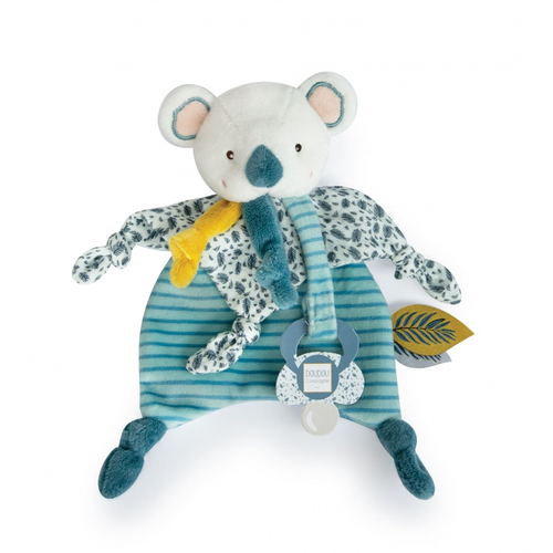 Yoca Le Koala Doudou Pacifier - Мягкая игрушка с платочком и держателем пустышки - изображение 5 | Labebe