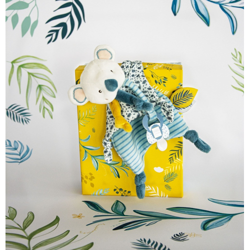 Yoca Le Koala Doudou Pacifier - Мягкая игрушка с платочком и держателем пустышки - изображение 6 | Labebe