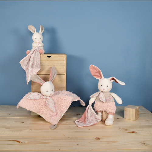 Doudou Botanic Organic Bunny Pm With Pink Doudou - Мягкая игрушка с платочком - изображение 4 | Labebe
