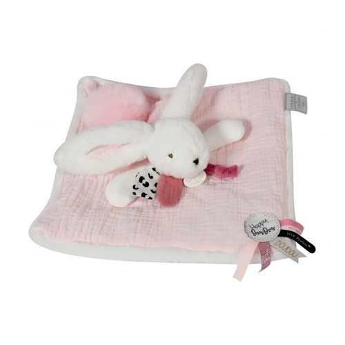 Happy Blush Doudou Pompon Pink - Мягкая игрушка с платочком - изображение 2 | Labebe