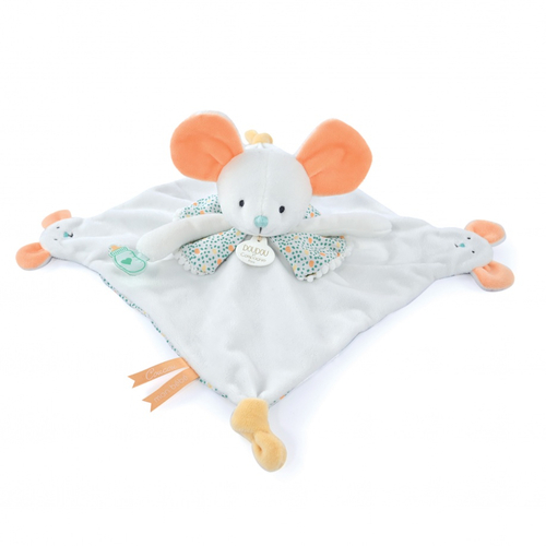 Doudou With Finger Puppet Mouse - რბილი სათამაშო პირსაწმენდით - image 1 | Labebe