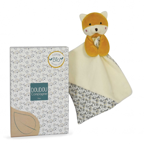 The Organic Fox Doudou Baby - Soft toy with a handkerchief - image 1 | Labebe