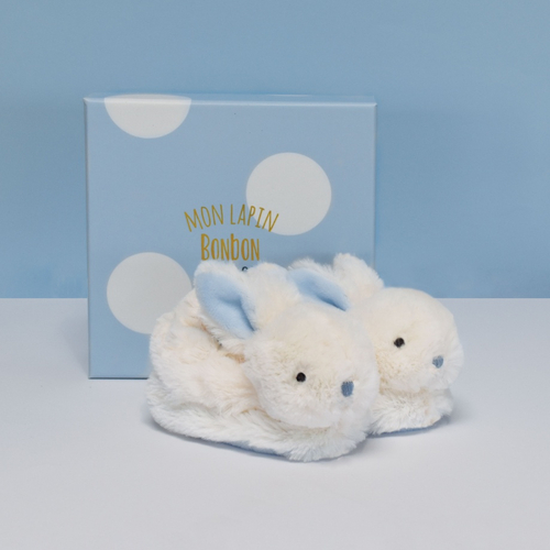 Lapin Bonbon Booties With Rattle Blue 0/6 Months - Baby slippers with rattles - image 4 | Labebe