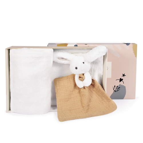 Blanket & Doudou Happy Wild White - პლედი რბილი სათამაშოთი - image 1 | Labebe