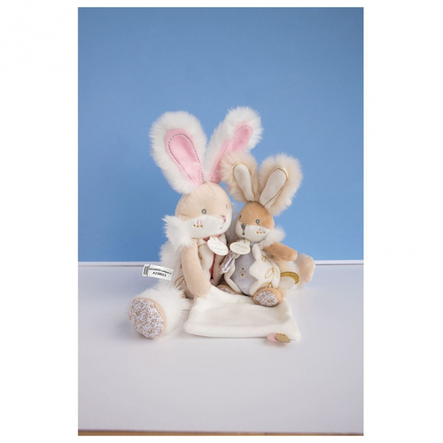 Lapin De Sucre White Doudou - Мягкая игрушка с платочком - изображение 4 | Labebe