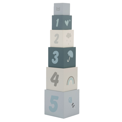Label Label Stacking Blocks numbers Blue - ხის განსავითარებელი სათამაშო - image 1 | Labebe