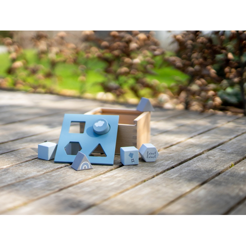 Label Label Shape Sorting Box Blue - Деревянная развивающая игрушка - изображение 2 | Labebe