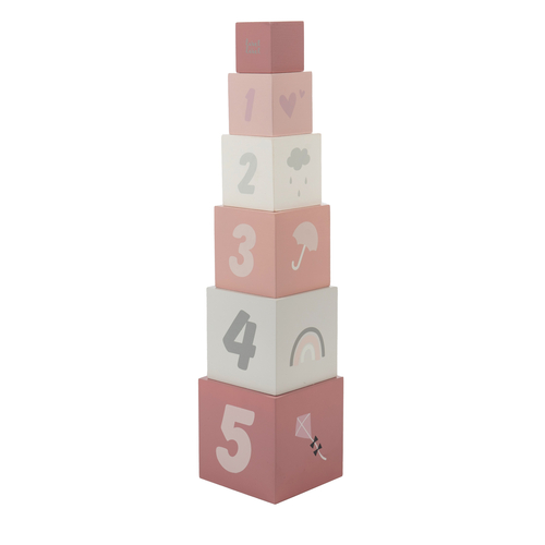 Label Label Stacking Blocks Numbers Pink - Деревянная развивающая игрушка - изображение 1 | Labebe