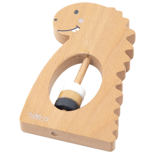Tryco Wooden Rattle Dino - ხის განსავითარებელი სათამაშო - image 1 | Labebe