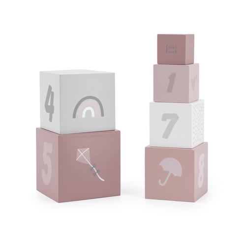 Label Label Stacking Blocks Numbers Pink - Деревянная развивающая игрушка - изображение 2 | Labebe