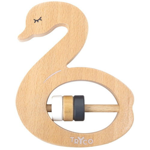 Tryco Wooden Rattle Swan - Деревянная развивающая игрушка - изображение 1 | Labebe