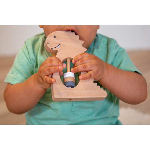 Tryco Wooden Rattle Dino - Деревянная развивающая игрушка - изображение 2 | Labebe