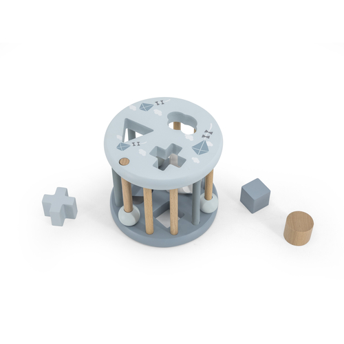 Label Label Shape Sorting Wheel Blue - Деревянная развивающая игрушка - изображение 2 | Labebe