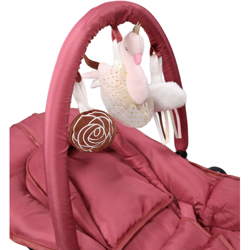 Tryco Swan Ivy Pink Baby Bouncer with plush toy - საბავშვო საქანელა-ბაუნსერი - image 5 | Labebe