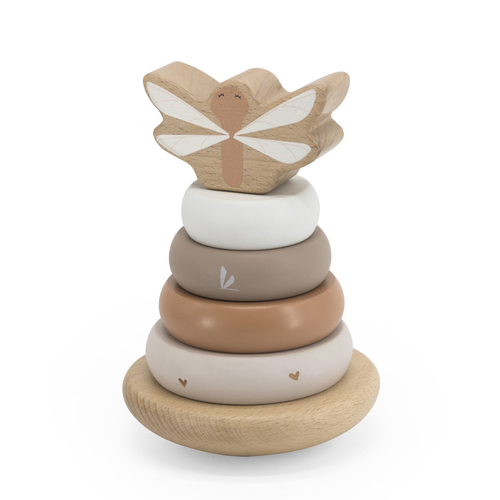 Label Label Stacking Rings Balance Nougat - Wooden educational toy - image 1 | Labebe