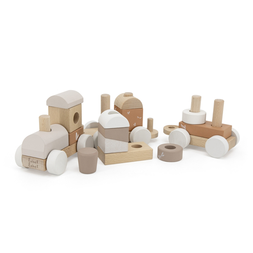 Label Label Stacking Train Nougat - Wooden educational toy - image 3 | Labebe
