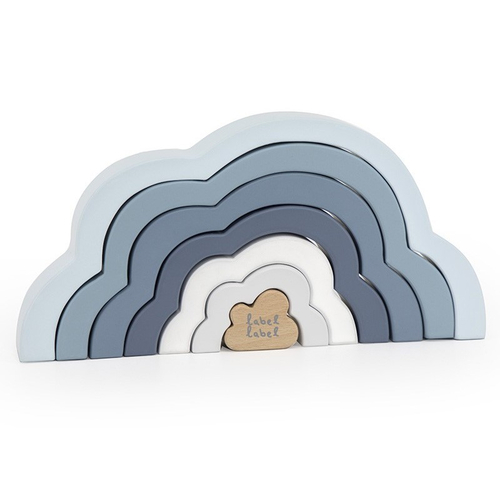 Label Label Rainbow Puzzle Cloud Blue - Деревянная развивающая игрушка - изображение 3 | Labebe