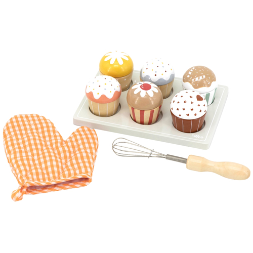 Tryco Wooden Cupcakes Set - Деревянная развивающая игрушка - изображение 1 | Labebe