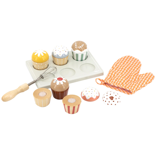 Tryco Wooden Cupcakes Set - ხის განსავითარებელი სათამაშო - image 2 | Labebe