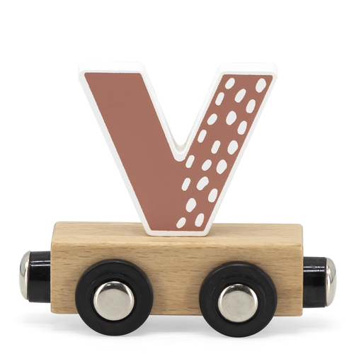 Tryco Letter Train Colors Letter "V" - Деревянная развивающая игрушка - изображение 1 | Labebe