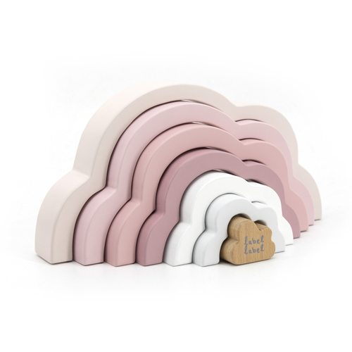 Label Label Rainbow Puzzle Cloud Pink - Деревянная развивающая игрушка - изображение 1 | Labebe