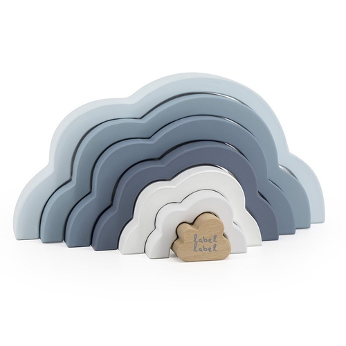 Label Label Rainbow Puzzle Cloud Blue - Деревянная развивающая игрушка - изображение 1 | Labebe