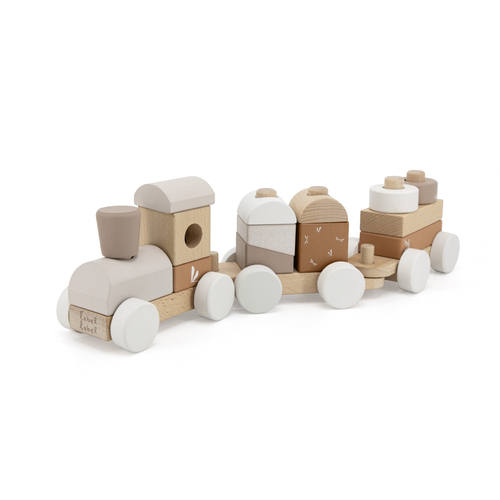 Label Label Stacking Train Nougat - Wooden educational toy - image 2 | Labebe