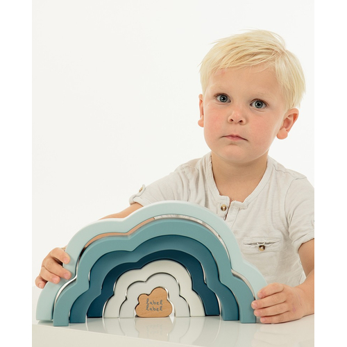 Label Label Rainbow Puzzle Cloud Blue - Wooden educational toy - image 2 | Labebe