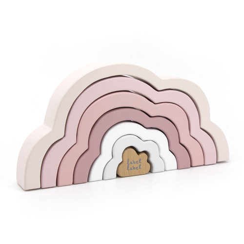 Label Label Rainbow Puzzle Cloud Pink - Деревянная развивающая игрушка - изображение 3 | Labebe