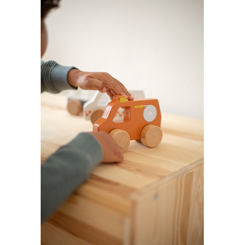 Tryco Wooden Fire Truck Toy - Деревянная развивающая игрушка - изображение 3 | Labebe