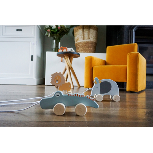 Tryco Wooden Pull - Along Toy Crocodile - Деревянная развивающая игрушка - изображение 3 | Labebe