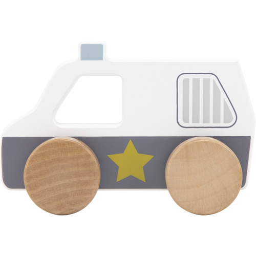 Tryco Wooden Police Car Toy - ხის განსავითარებელი სათამაშო - image 1 | Labebe