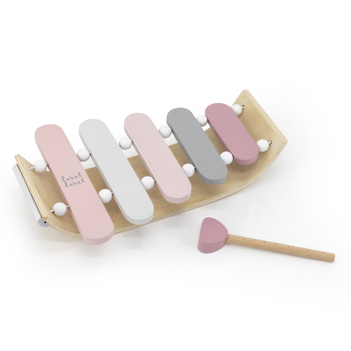 Label Label Xylophone Pink - ხის განსავითარებელი სათამაშო - image 1 | Labebe