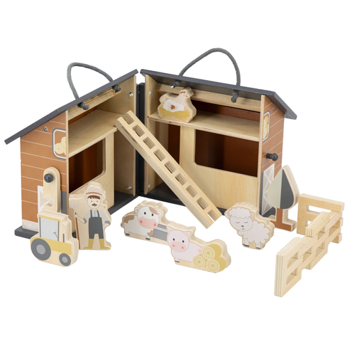 Tryco Wooden Foldable Farmhouse - Деревянная развивающая игрушка - изображение 2 | Labebe